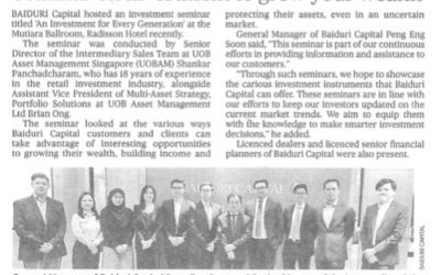 Clipping July 24 Seminar on investment to grow your wealth