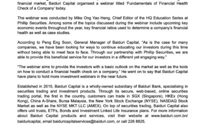 Baiduri Capital Hosts Investment Webinar