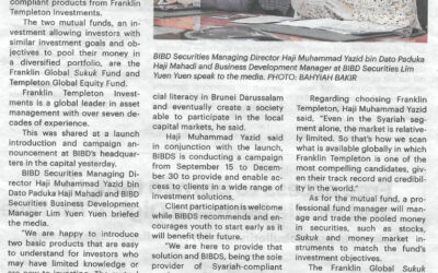 Bank Islam Brunei Darussalam Securities Sdn Bhd (BIBDS) launched two new investment products