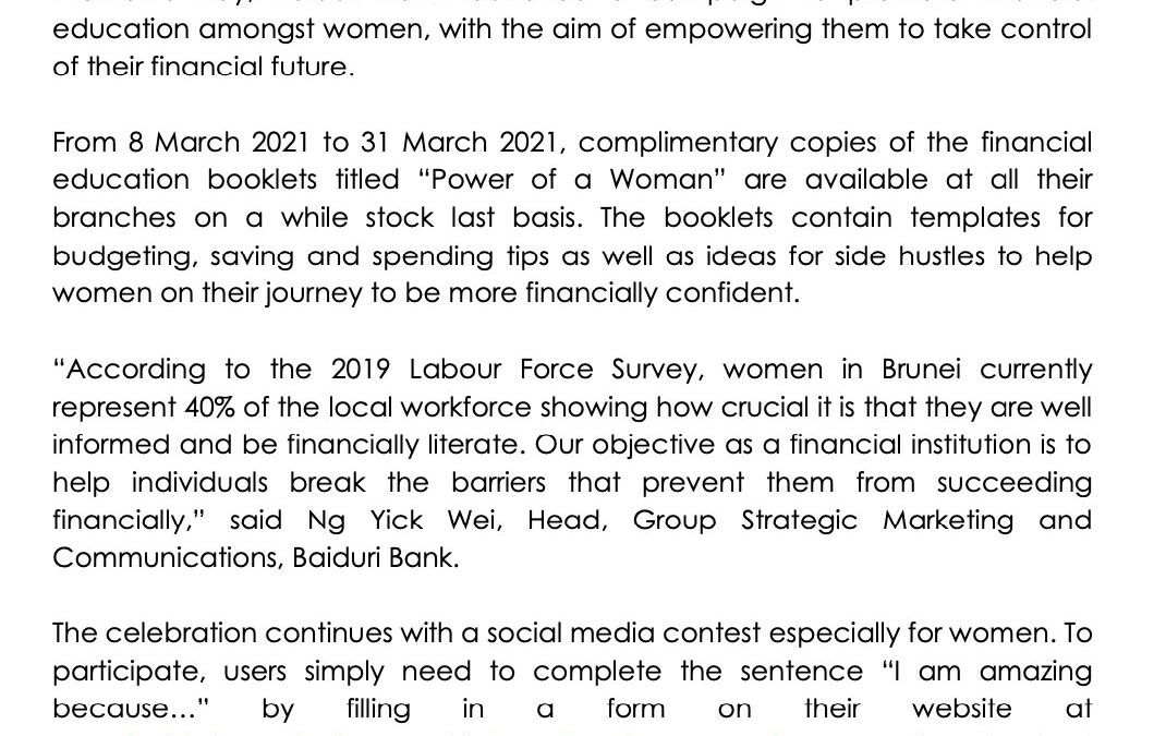 BBB 08032021 – EMPOWERING WOMEN WITH FINANCIAL EDUCATION