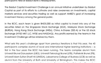 BBB 13012021 – BAIDURI CAPITAL INVESTMENT CHALLENGE 2021 – OFFICIAL KICKS OFF