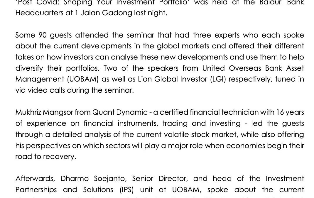BBB 27032021 – BAIDURI CAPITAL HOLDS SEMINAR