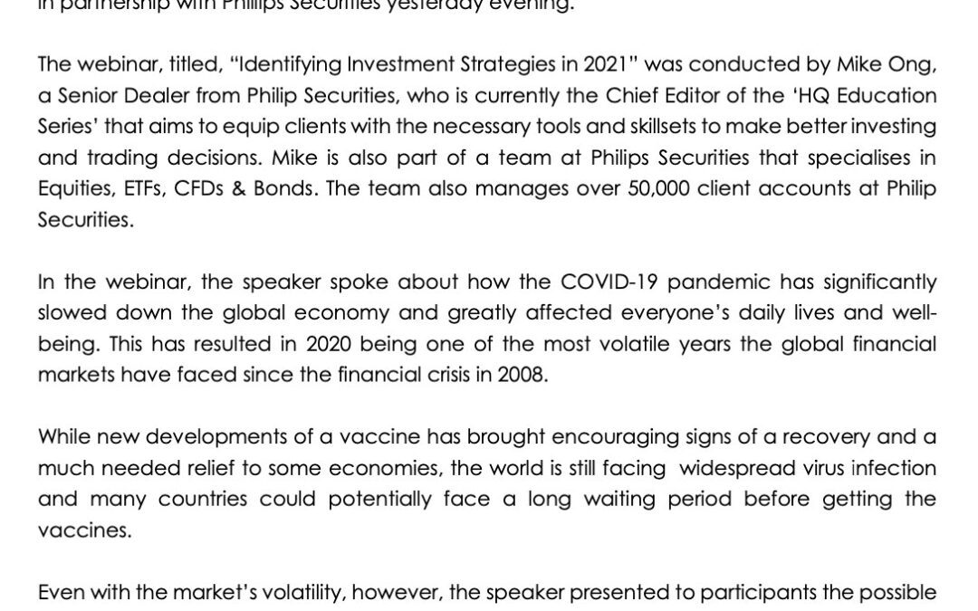 BBB 27012021 – BAIDURI CAPITAL HOSTS MARKET OUTLOOK WEBINAR