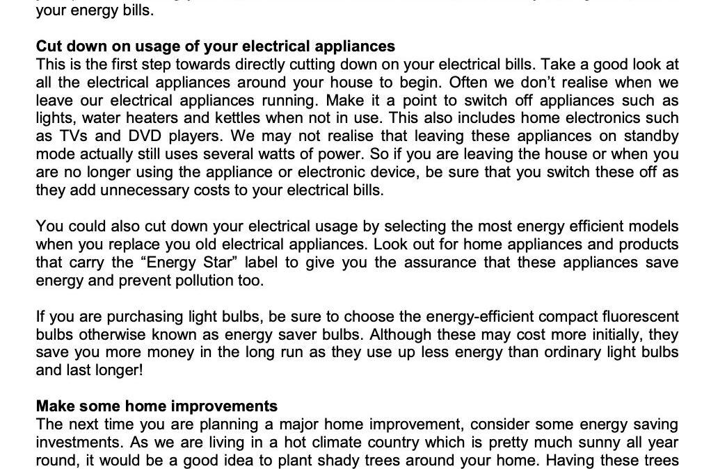 SCB – 25 March 2021 – Save energy, save money