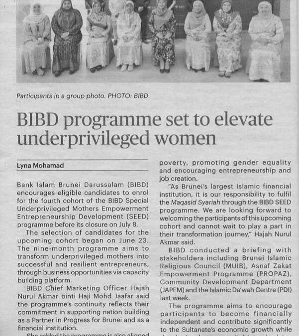 BIBD programme set to elevate underprivileged women_BB