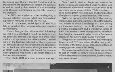 BIBD – Graduates begin journey in banking career_BB