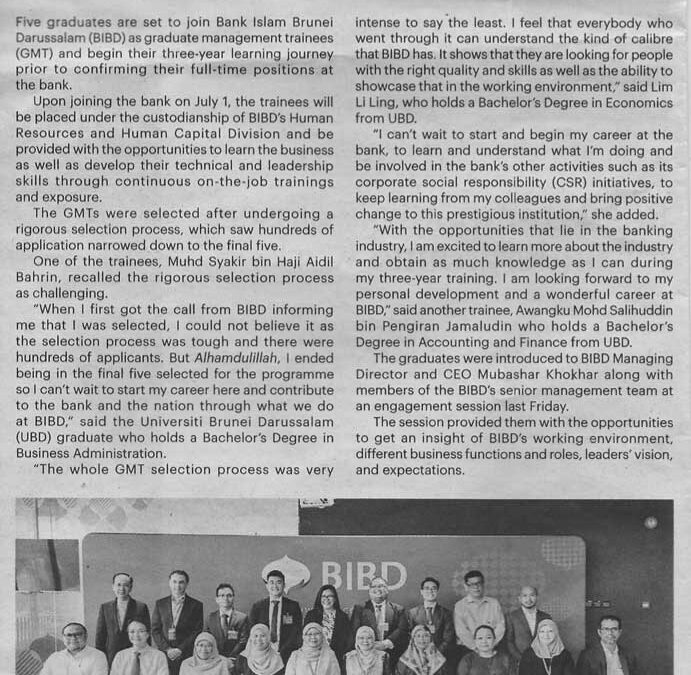 BIBD – Graduates begin journey in banking career_BB