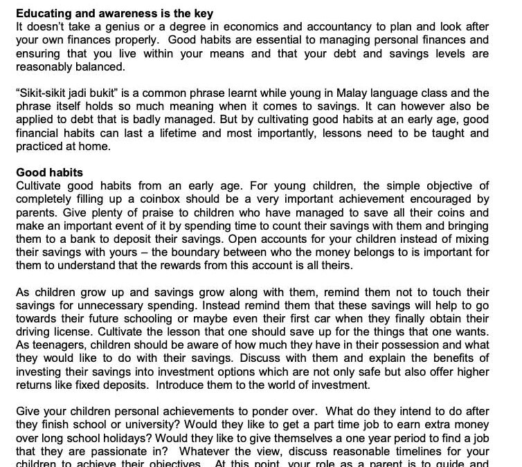 MONEY MATTER$ – BEING FINANCIALLY INDEPENDENT PT 1 – SCB 29 July 2021