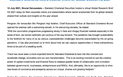 SCB Standard Chartered held a webinar event for Global Outlook H2 2021