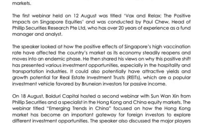 BBB BAIDURI CAPITAL HOLDS SERIES OF WEBINARS TO EDUCATE INVESTORS