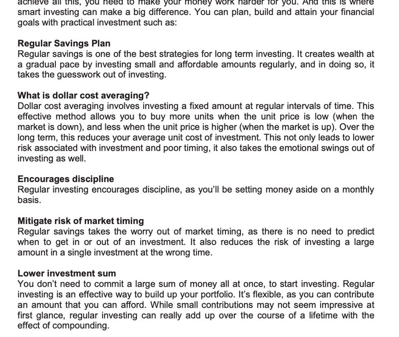 SCB – Money Matter$ 2 June 2022 – Benefits of a Regular Savings Plan for Investment in Unit Trust