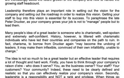 SCB – Money Matter$ 9 June 2022 – Leadership and your company