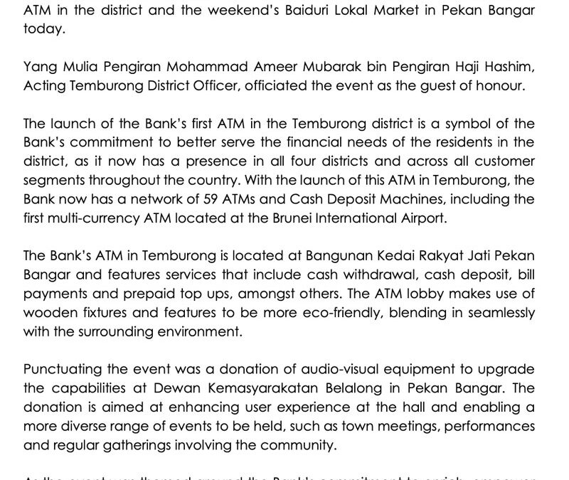 BB 1 Oct2022 – Temburong ATM Launch