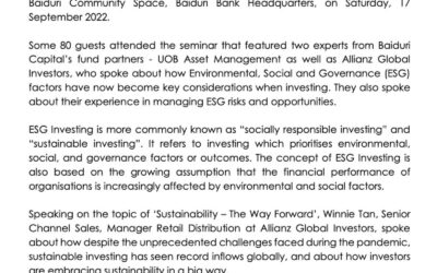 BB 19 Sept 2022 – Seminar Navigating the World of Responsible Investment