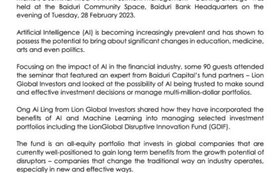 BBB 1 March 2023 – Artificial Intelligence in Investment Management