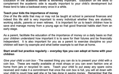 SCB – Money Matter- 26 Jan 2023 – Starting your kids on the right financial path (Part 1)