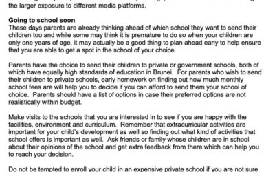 SCB – Money Matter – 5  Jan 2023 – Assessing your life stage the kids are off to school