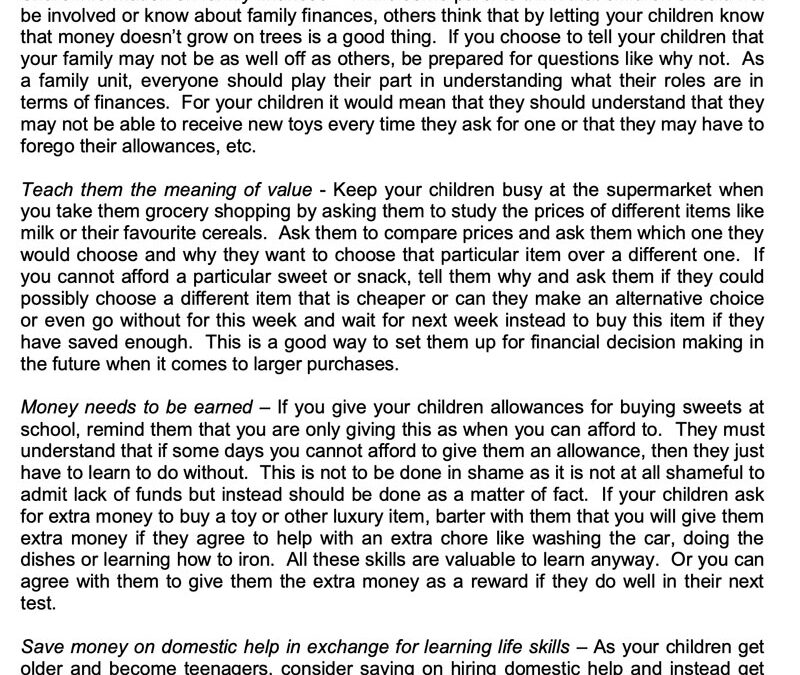 SCB – MoneyMatter- 2 Feb 2023 – Starting your kids on the right financial path (Part 2)