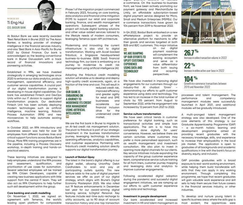 BB 26 June 2023 – Baiduri Bank – Driving Brunei banking sector forwards