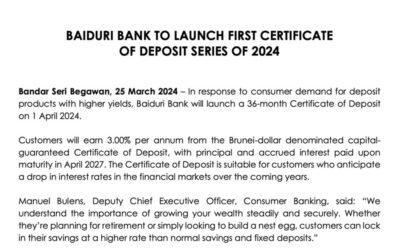 BBB 25 Mar’24 –  Launching First Certificate of Deposit 2024
