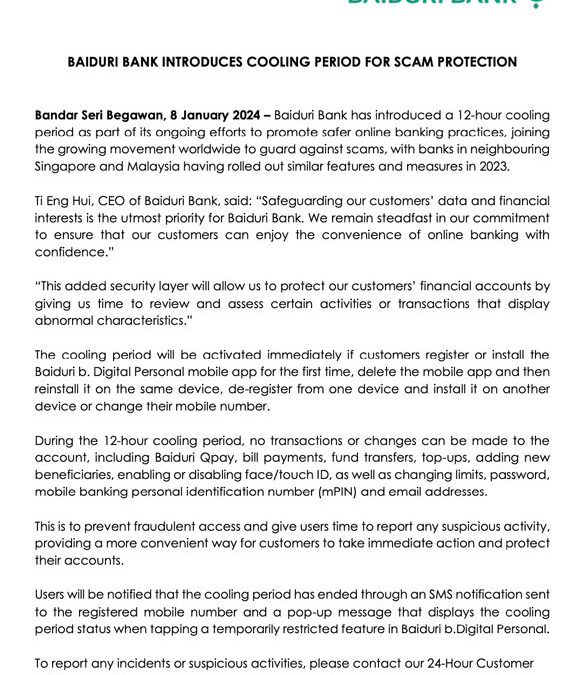 BBB 8Jan’24 – Cooling Period for Scam Protection