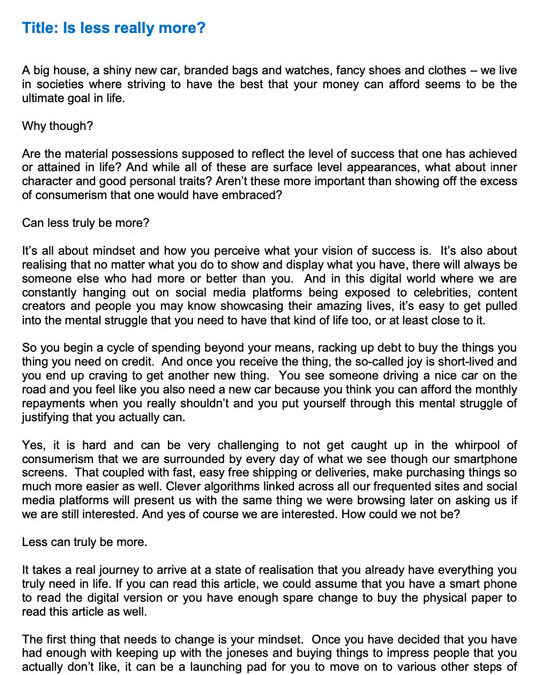 Money Matter$ – 19Oct’23 – Saving for a rainy day