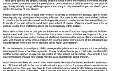SCB – Money Matter$ – 30Nov’23 – When kids are off to school