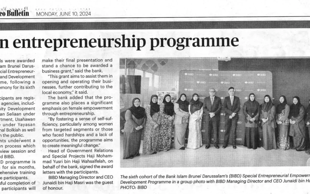 (BB) BIBD 10 June 2024 – Special Entrepreneurial Empowerment and Development programme