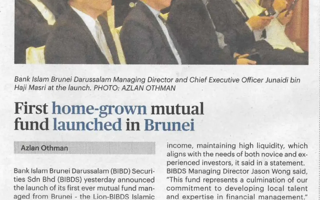 (BB) BIBD 8 June 2024 – First home-grown mutual fund launched in Brunei