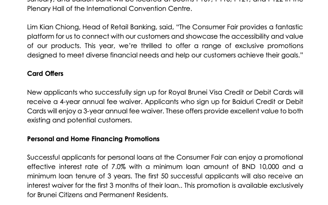 BBB 23 Jan 2025 – BAIDURI BANK SHOWCASES EXCLUSIVE OFFERS AT CONSUMER FAIR PART 30