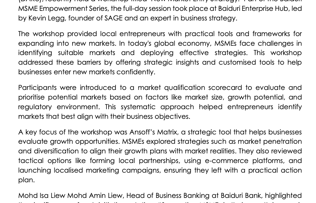 BBB 26092024- MSMEs New Market Entry Strategies