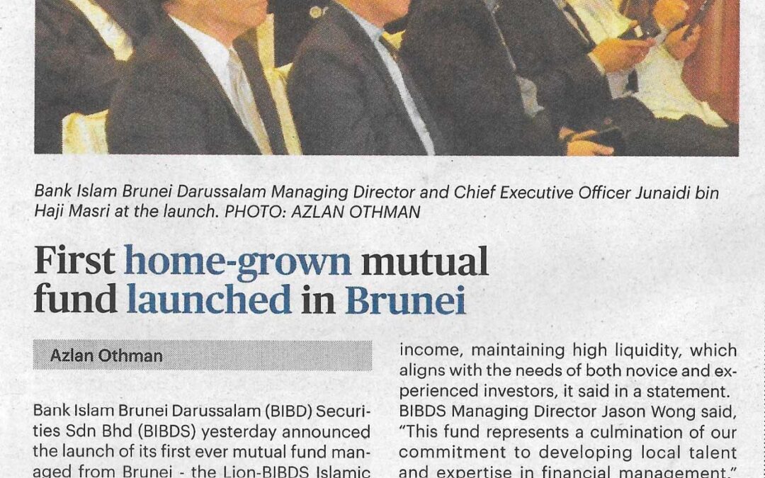 (BB) BIBD 8 June 2024 – First home-grown mutual fund launched in Brunei