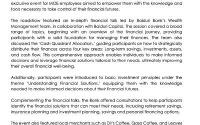 BBB – Aug 2024 – Financial Roadshow at MOE