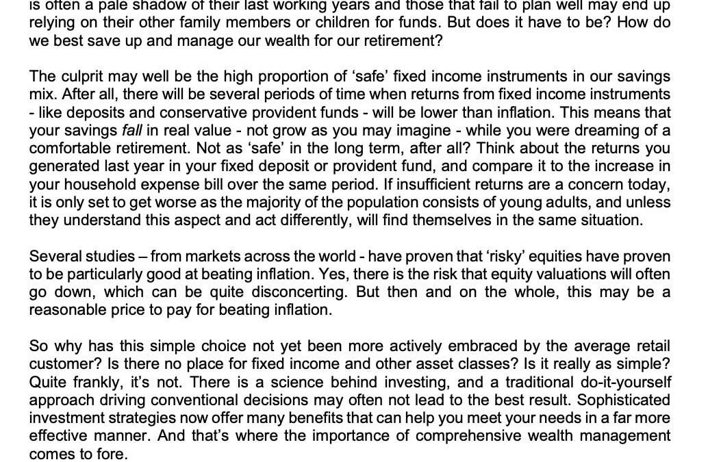 Money Matter$ – 10 Jul – Is savings enough