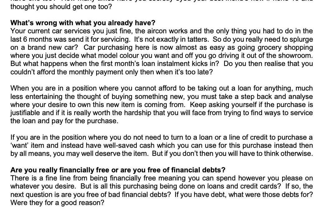 Money Matter$ – 13 Mar – Resist the urge to splurge