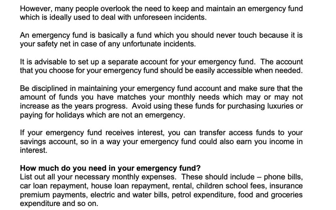Money Matter$ 27 June 2024 – Financial emergencies