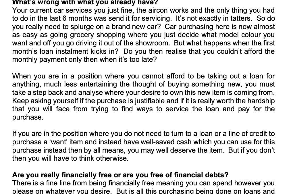 Money Matter$ August 2024 – Resist the urge to splurge