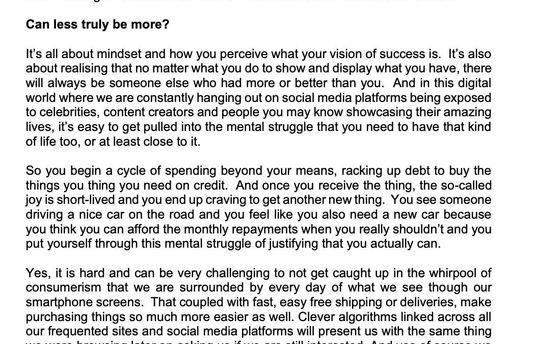 SCB – Money Matter$ 18 July 2024 – Is less really more