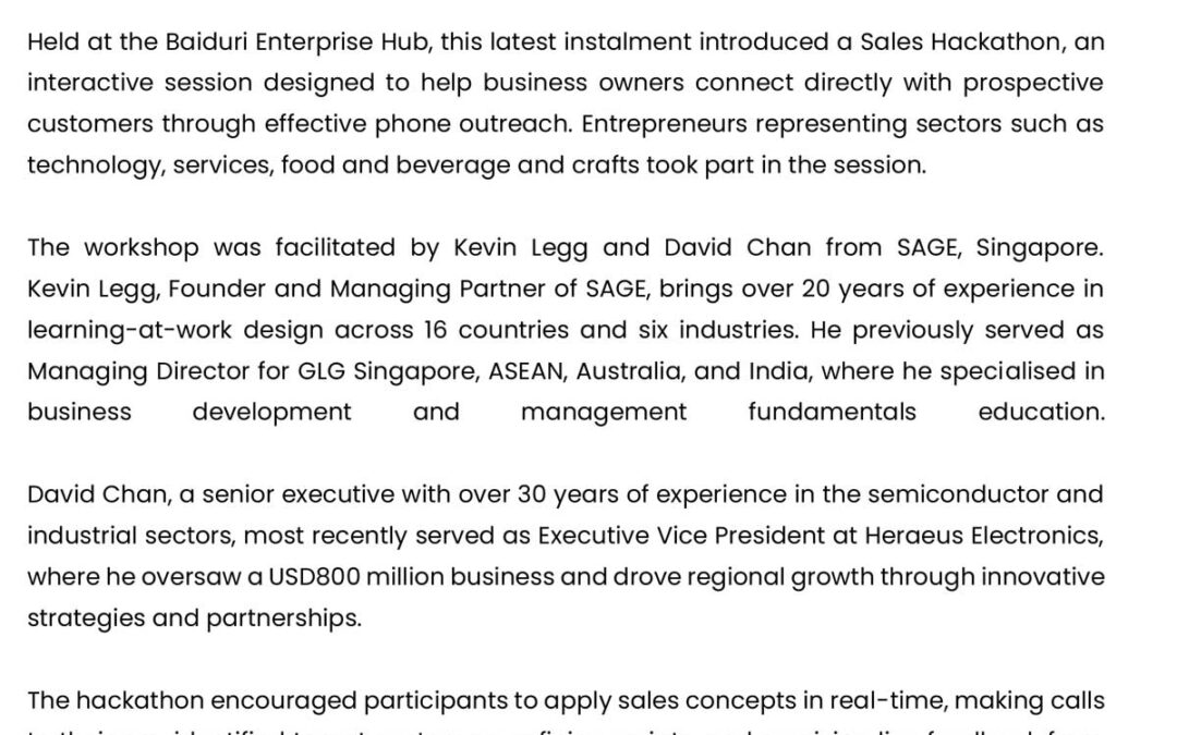 BBB 14 Oct 2025 – BAIDURI BANK REAFFIRMS COMMITMENT TO BRUNEIAN ENTREPRENEURS WITH 18TH MSME EMPOWERMENT SERIES