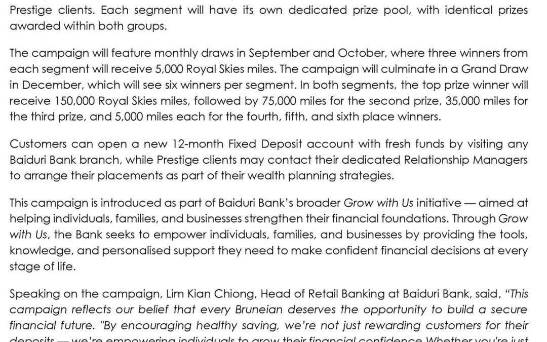 BBB 27 Aug 2025 – BAIDURI BANK LAUNCHES FIXED DEPOSIT CAMPAIGN