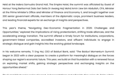 BBB 3 Nov 2025 – BAIDURI MOMENTUM SUMMIT 2025 EXPLORES GLOBAL ECONOMIC SHIFTS AND REGIONAL STRATEGIES