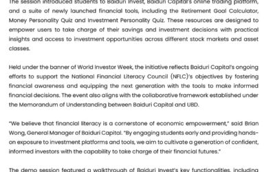 BBB 31 Oct 2025 – Baiduri Invest and Financial Tools for UBD students