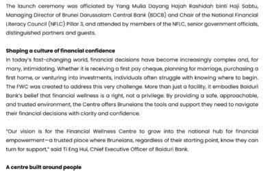 BBB 8 Sept 2025 – BAIDURI BANK UNVEILS FINANCIAL WELLNESS CENTRE