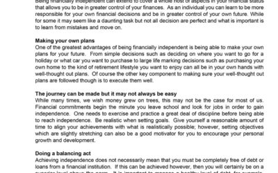 Money Matter$ – 13 Nov – Being Financially Independent Part 2