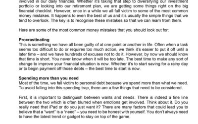 Money Matter$ – 22 Jan 2026 – Common Money Mistakes