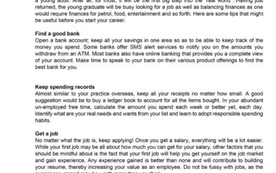 Money Matter$ – 23 Oct – Financial tips for graduates and newly-employed