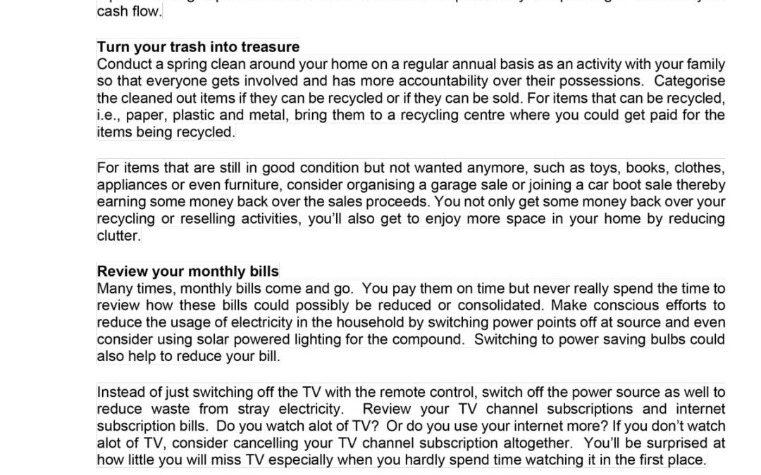 Money Matter$ – 27 Nov – Saving Money at Home