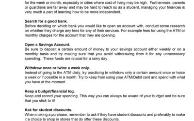 Money Matter$ – 30 Oct – Tips for student studying overseas