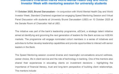 SCB 11 Oct 2025 – Standard Chartered marks World Mental Health Day and World Investor Week with mentoring session for university students