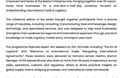 BBB 18 Aug 2026 – BAIDURI BANK AND BEDB MARK 20TH MSME EMPOWERMENT SERIES WITH FOCUS ON INTERNATIONAL TRADE AND LOGISTICS